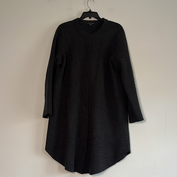 Eileen Fisher 100% Merino Wool Button Cardigan Round Hem - Picture 5 of 12